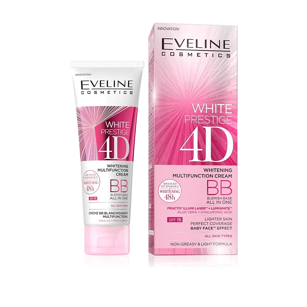 کڕینی Eveline Cosmetics White Prestige 4D Whitening Multifunction BB Cream - 50ml بە ئۆنلاین لەگەڵ گەیاندن بۆ هەولێر، سلێمانی، دهۆک، بەغداد، بەسرە، نەجەف، کەربەلا، بابل و هەموو عێراق - وردەکاری 2