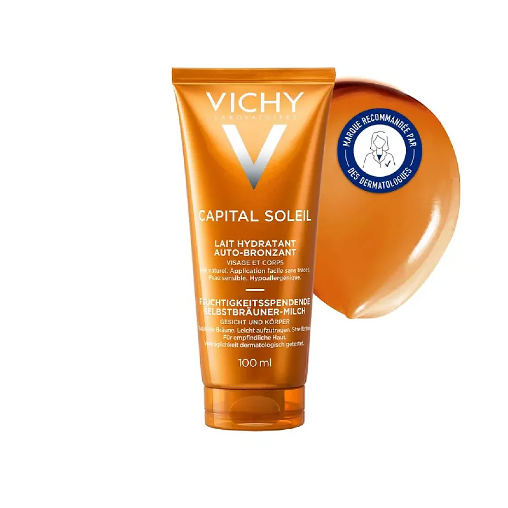 Buy Vichy Capital Soleil Moisturizing Self-Tanning Milk - 100ml online with delivery in Erbil, Sulaymaniyah, Duhok, Baghdad, Basra, Najaf, Karbala, Babil, and all over Iraq - Details 2