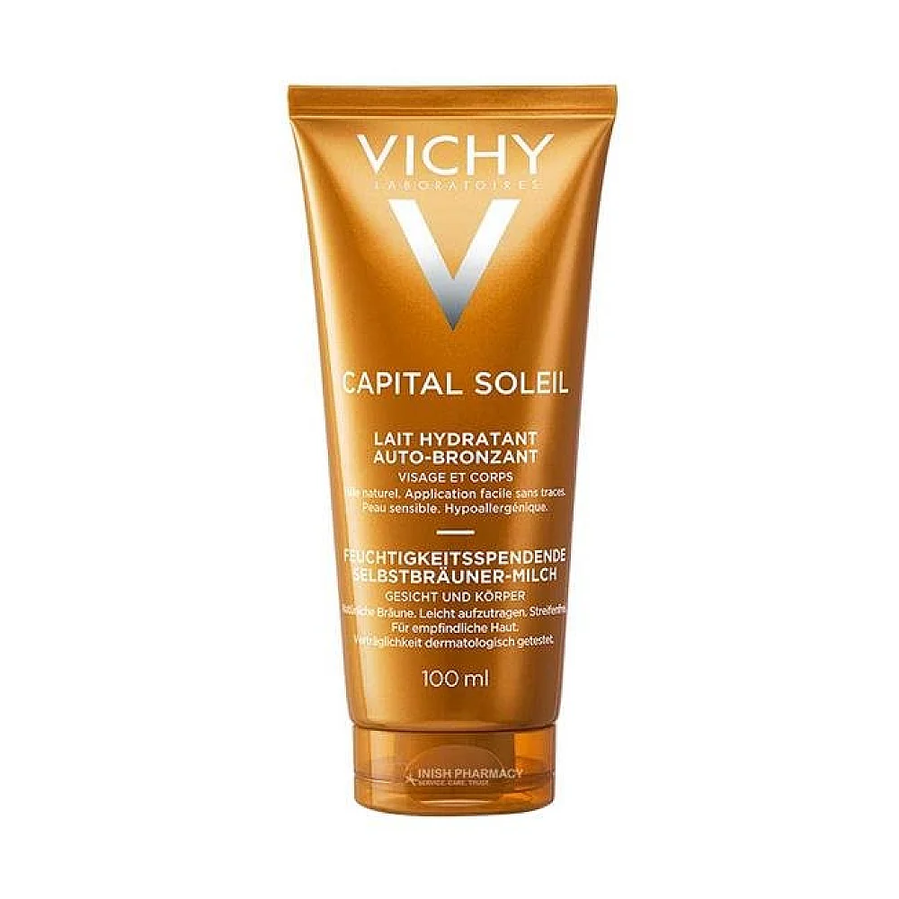 Buy Vichy Capital Soleil Moisturizing Self-Tanning Milk - 100ml online with delivery in Erbil, Sulaymaniyah, Duhok, Baghdad, Basra, Najaf, Karbala, Babil, and all over Iraq