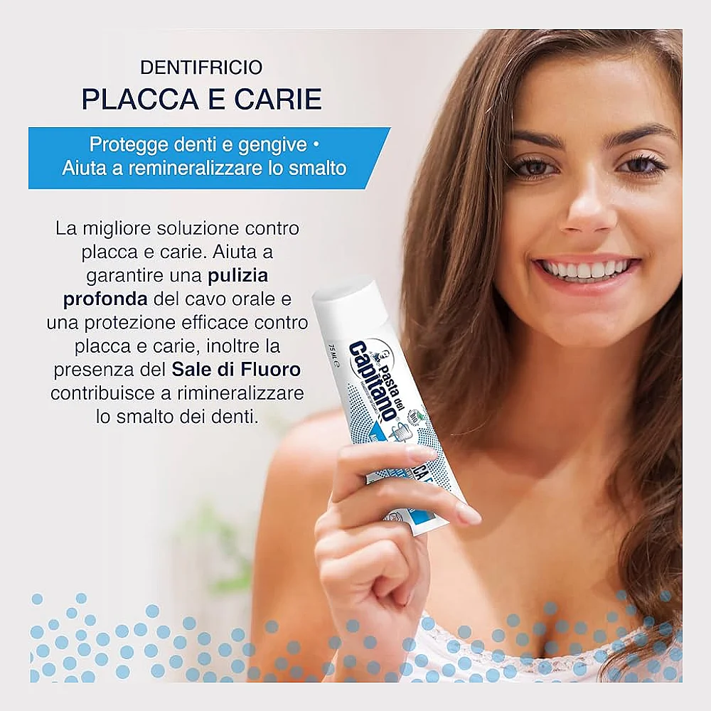 Buy Pasta Del Capitano Plaque and Caries Protection Toothpaste - 100ml online with delivery in Erbil, Sulaymaniyah, Duhok, Baghdad, Basra, Najaf, Karbala, Babil, and all over Iraq - Details 2