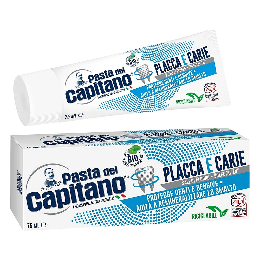 Buy Pasta Del Capitano Plaque and Caries Protection Toothpaste - 100ml online with delivery in Erbil, Sulaymaniyah, Duhok, Baghdad, Basra, Najaf, Karbala, Babil, and all over Iraq - Details 4