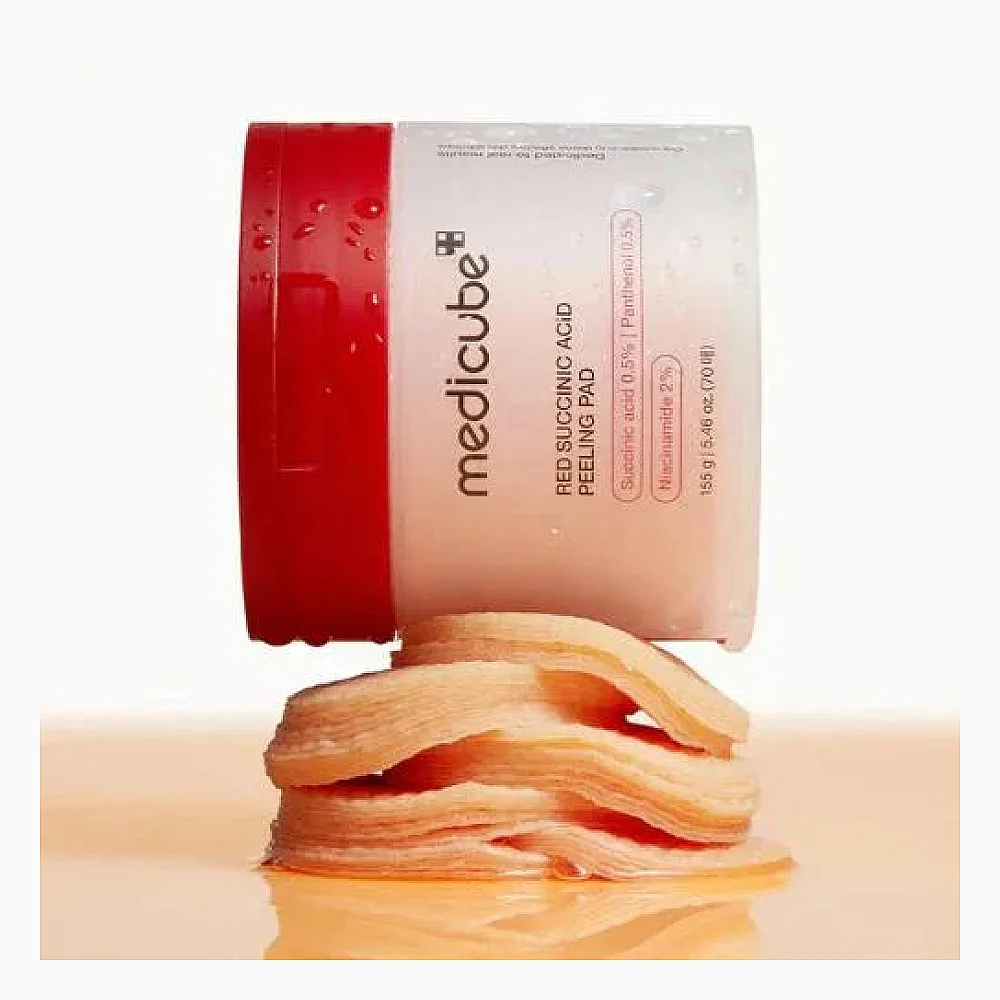 Buy Medicube Red Succinic Acid Peeling Pad - 155g online with delivery in Erbil, Sulaymaniyah, Duhok, Baghdad, Basra, Najaf, Karbala, Babil, and all over Iraq - Details 2